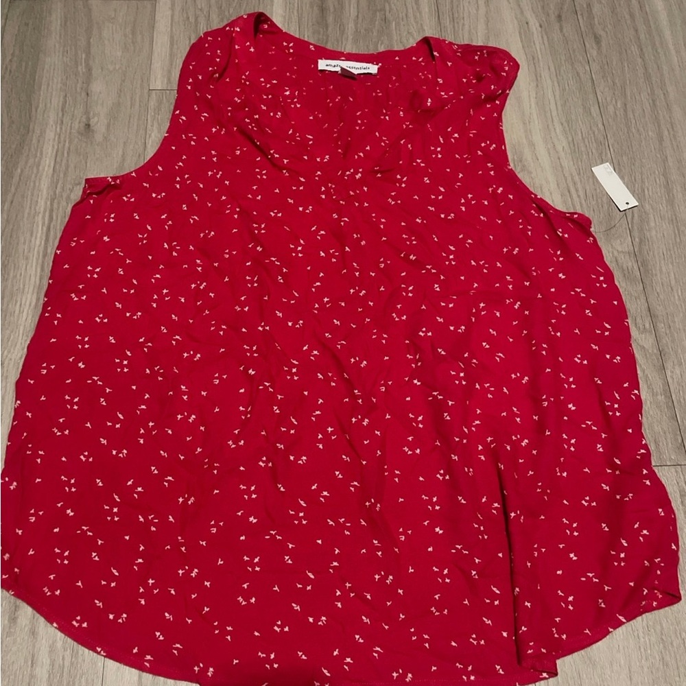Amazon Essentials Red Sleeveless Blouse